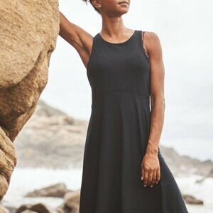 Athleta Black Sleeveless A-Line Midi Dress 1x Plus Size